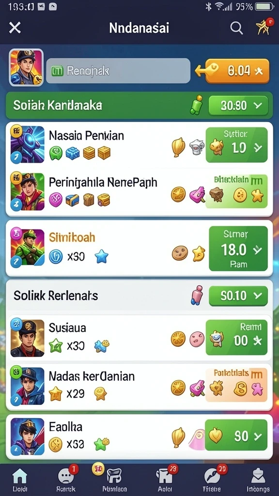 Screenshot menampilkan fitur upgrade karakter yang menarik.