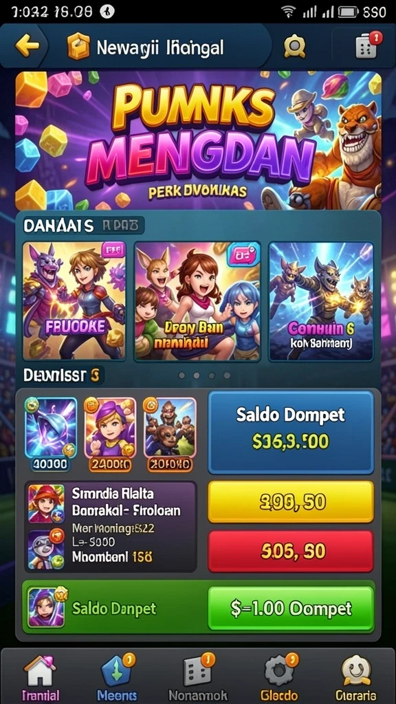Screenshot menunjukkan berbagai event yang dapat diikuti pemain.