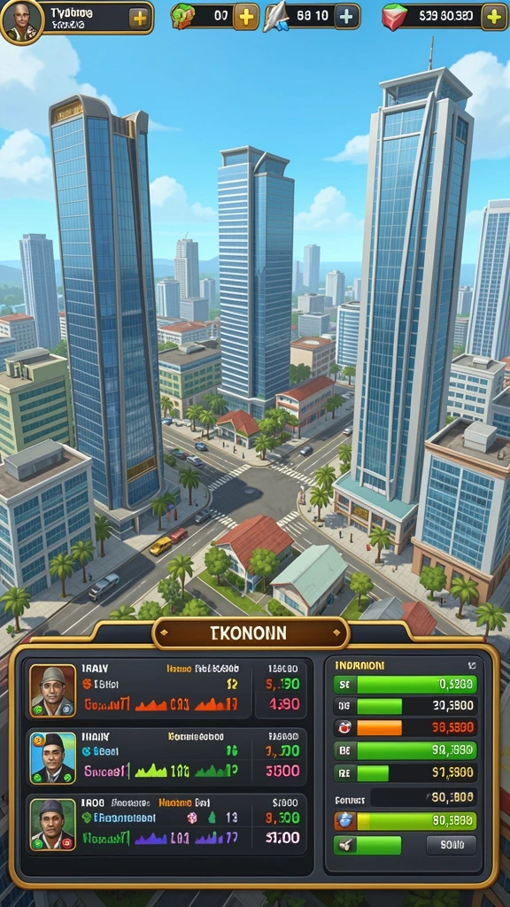 Tampilan awal game yang menarik dengan karakter unik.