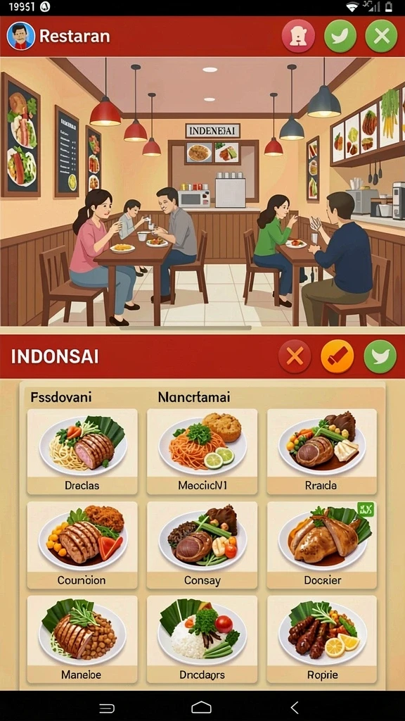 Menampilkan karakter utama yang siap beraksi.