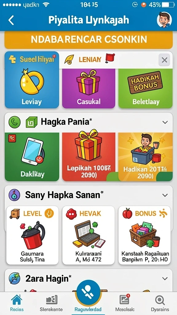 Grafis cerah dengan karakter lucu dan menggemaskan.