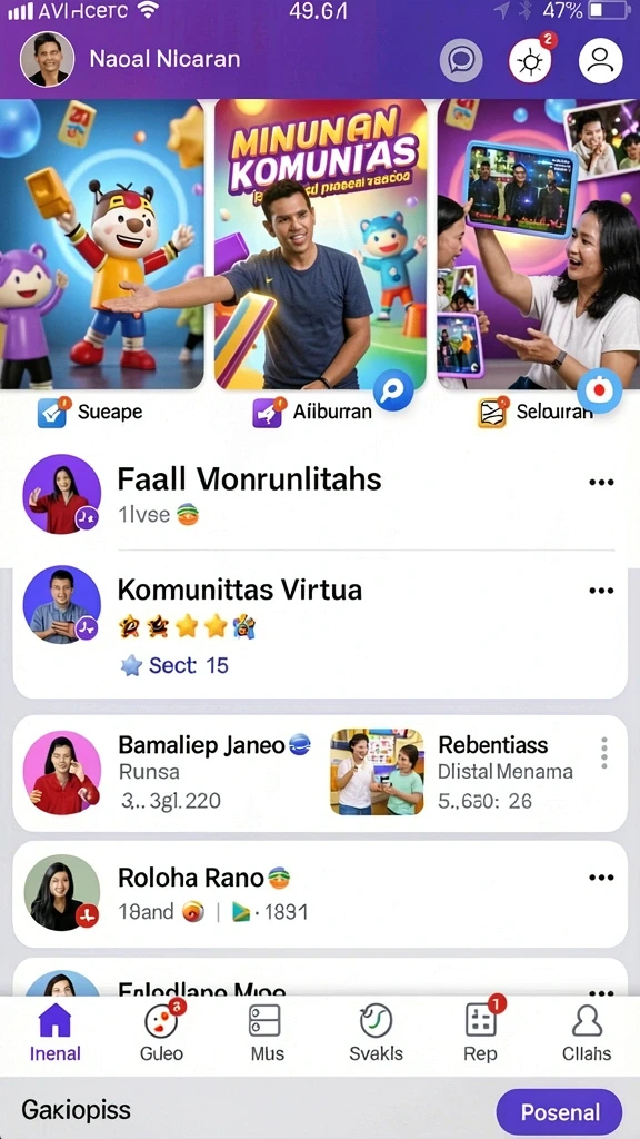 Karakter dan monster yang dirancang dengan kreatif.